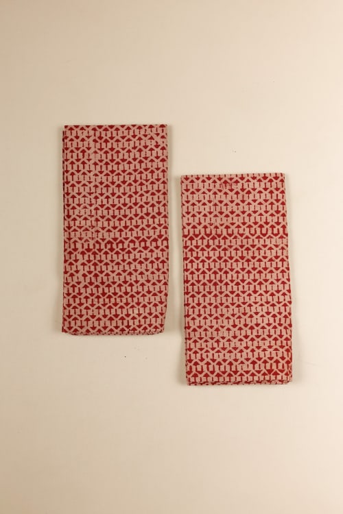 Crimson Dust Kalamkari Napkins, Set of 4 | Linens & Bedding by Ninéh