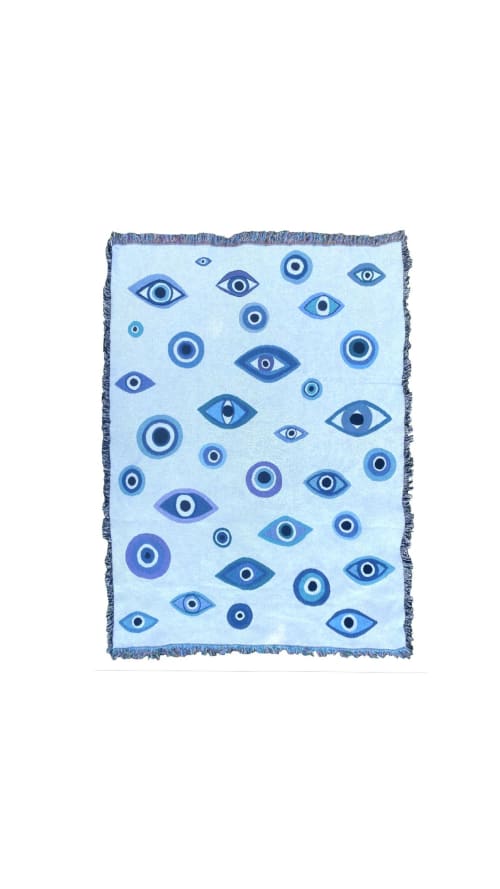 Evil Eye Throw | Linens & Bedding by Neon Dunes by Lily Keller