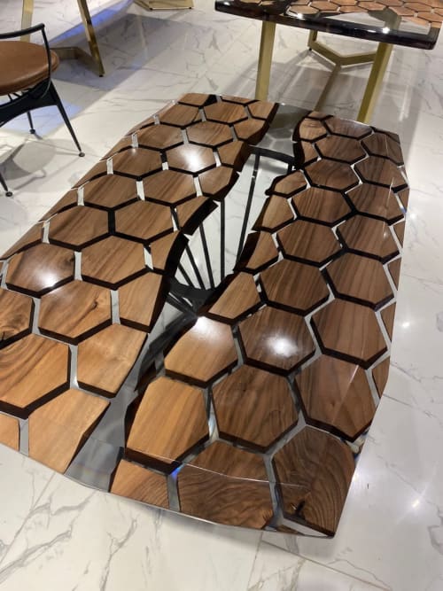 Hexagon Coffee Table, Epoxy Resin Side Table, End Table | Tables by Tinella Collection