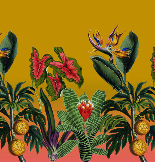Vintage Botanical Garden Mural Removable Fabric Wallpaper | Wallpaper by Samantha Santana Wallpaper & Home