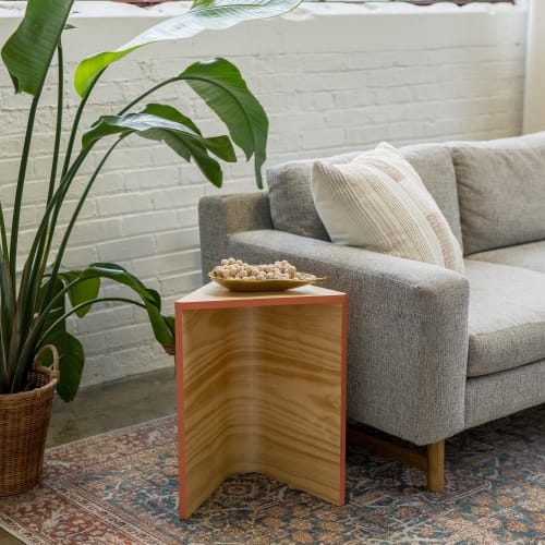 Colorful Stacking Side Table: Modern Wooden Plant Stand Stool | Chairs by Spacecraft Furnishing