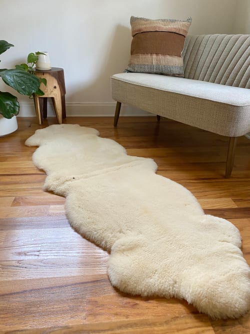 Double Shorn Golden Ivory Sheepskin | Area Rug in Rugs by East Perry