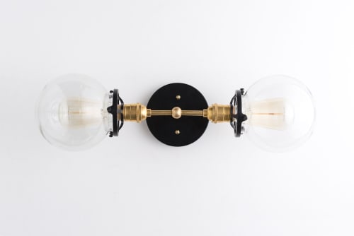 Vanity Lighting - Brass Black Vanity - Model No. 7350 | Sconces by Peared Creation