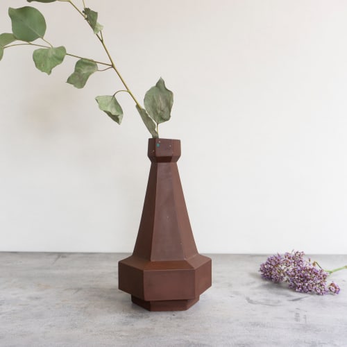 Vase Hexad 06 - Dark Brown | Vases & Vessels by Tropico Studio
