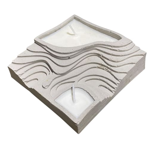 Topographic Candle | Candle Holder in Decorative Objects by Caos Motē
