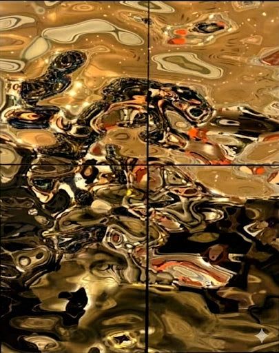 Aqua High Wave Wall Décor Gold | Decorative Objects by PlusObject