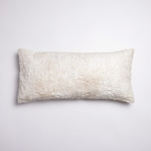 Natural Mulberry Silk Lumbar Throw Pillow - 12"x24" | Pillows by Tanana Madagascar