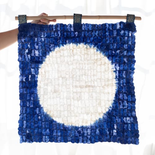 Madagascar Silk Blue Moon Wall Hanging | Tapestry in Wall Hangings by Tanana Madagascar