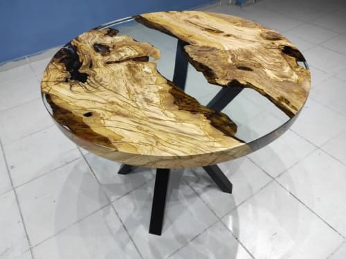 Custom Order 36 Round Olive Epoxy Table-Dining Room Table | Tables by LuxuryEpoxyFurniture