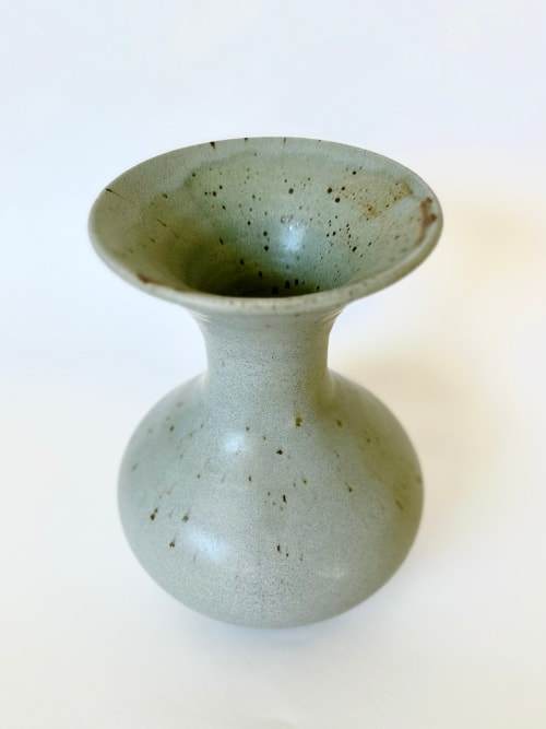 Soft blue speckled flared vessel No. 18 | Vases & Vessels by Dana Chieco