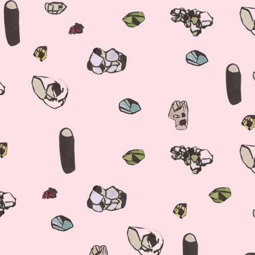 Gemstones, Rose Quartz | Linens & Bedding by Philomela Textiles & Wallpaper