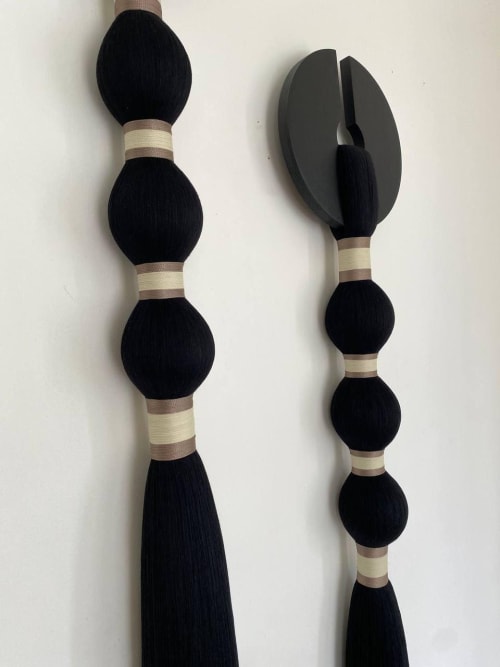 Macrame Wall Hanging, Black Tassel Tapestry, Black Fiber Art, Neutral Home Decor | Wall Hangings by İnanç Yılmaz