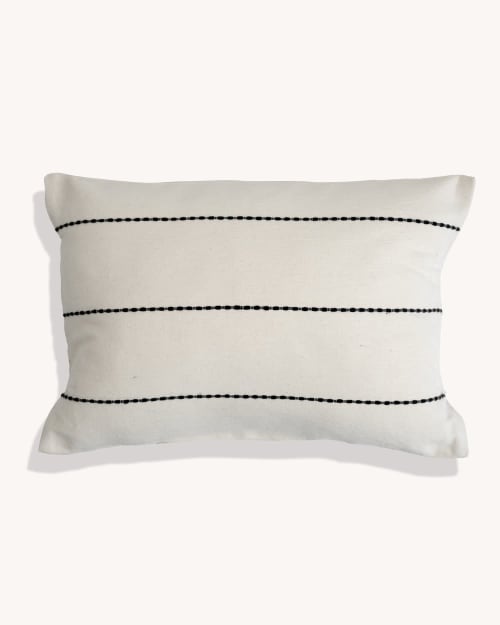 Ava Cotton Rectangle Cushion Cover (WHITE) | Pillows by Routes Interiors