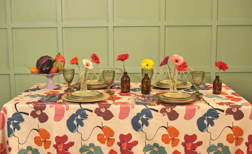 Retro Flowers Tablecloth | Linens & Bedding by OSLÉ HOME DECOR