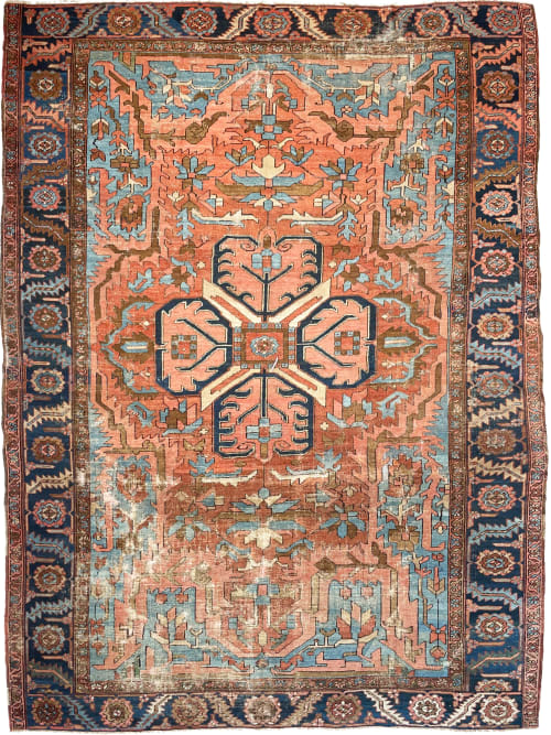 DRAMATIC & RARE Antique Persian Heriz Tribal Rug | GORGEOUS | Area Rug in Rugs by The Loom House