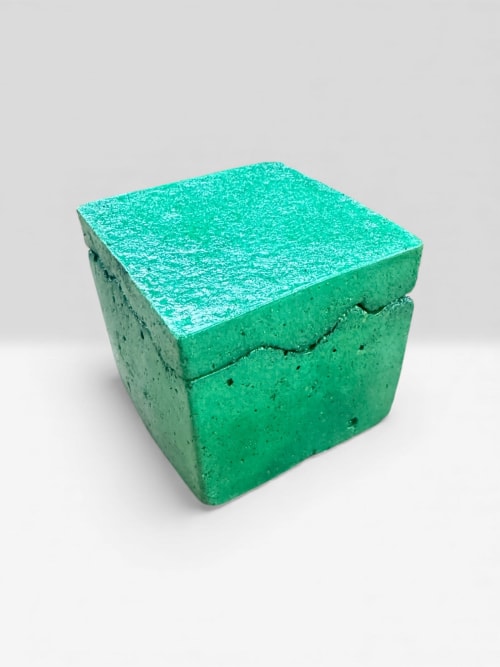 Emerald Edge Notch Jar | Decorative Box in Decorative Objects by RAW & UNIQ