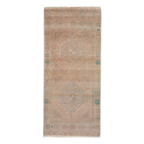 Turkish Area Rug Small Tribal Carpet Bath Mat, Small Kitchen | Rugs by Vintage Pillows Store