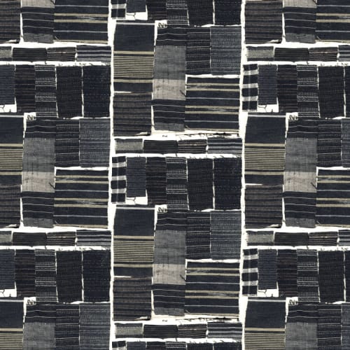Kuro, Zinc | Linens & Bedding by Philomela Textiles & Wallpaper
