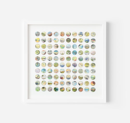 One Hundred Vintage Encyclopedia Dots Collage | Paintings by Amelia Coward