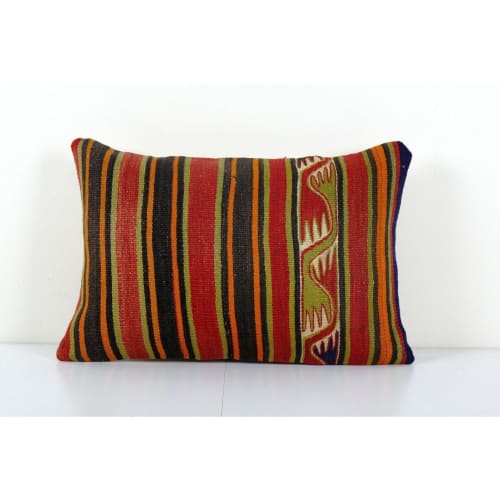 Striped Turkish Kilim Pillow Cover, Cottage Decor Kilim | Linens & Bedding by Vintage Pillows Store