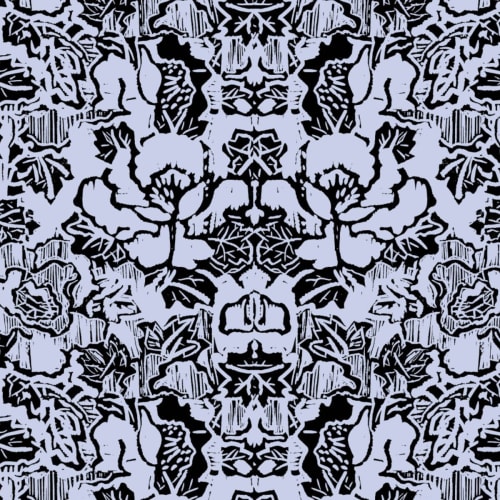 Indian Floral, Periwinkle | Fabric in Linens & Bedding by Philomela Textiles & Wallpaper