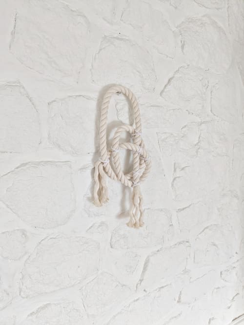 Rope Art Wall Sculpture, Neutral Fiber Art Wall Hanging | Macrame Wall Hanging in Wall Hangings by Damaris Kovach