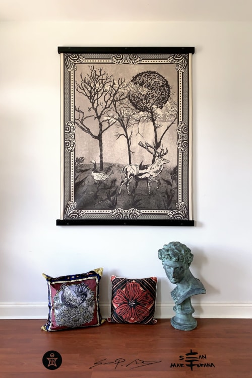 Janvier Scene • Large Fabric Textile Wall Hanging Print | Wall Hangings by Sean Martorana