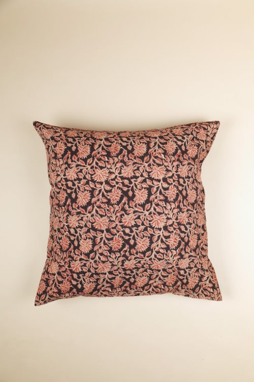 Noir Grove Kalamkari Pillow | Pillows by Ninéh