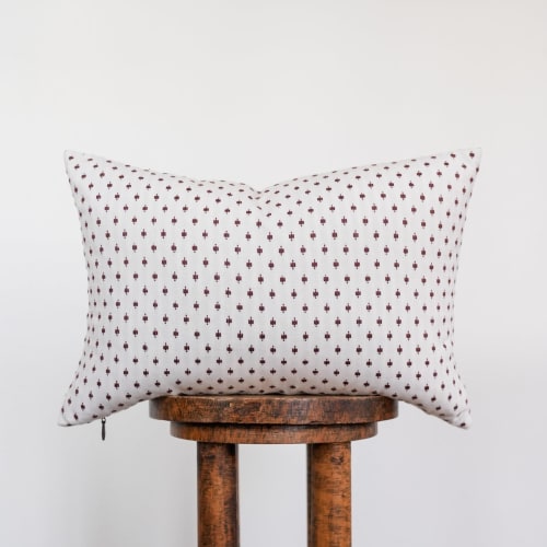Mini Brown Embroidered Western Motif Lumbar Pillow 14x20 | Pillows by Vantage Design