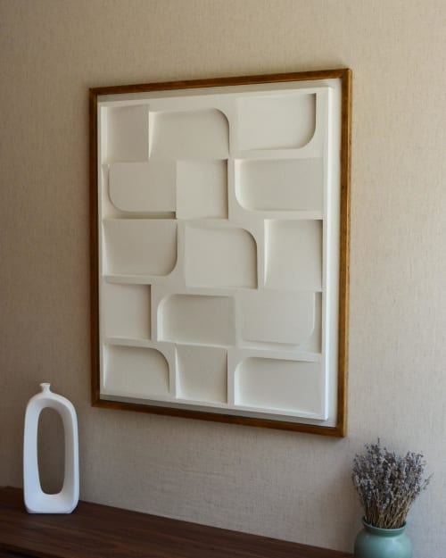 No. 04 Japandi Plaster Wall Relief - Scandinavian Neutral Decor | Wall Hangings by Joseph Aurelius