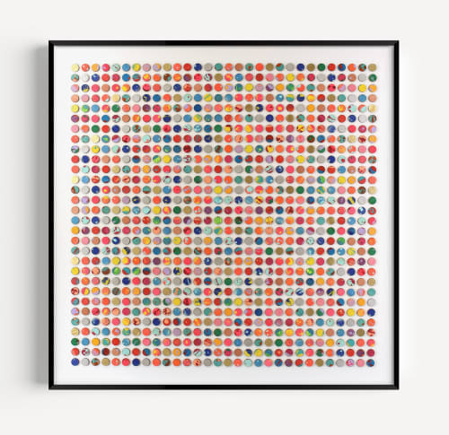 Nine Hundred Splash Dots Painting With Gold Leaf | Collage in Paintings by Amelia Coward