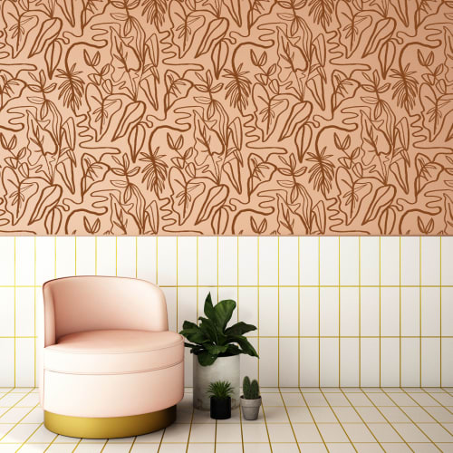 Inked Foliage Removable Traditional Prepasted Wallpaper | Wallpaper by Samantha Santana Wallpaper & Home