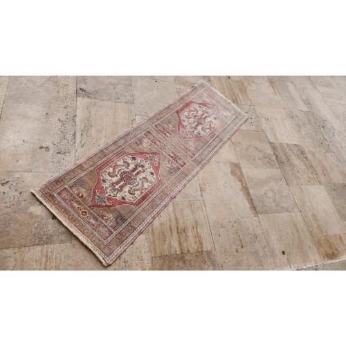 1970s Hand Knotted Small Runner Rug | Rugs by Vintage Pillows Store