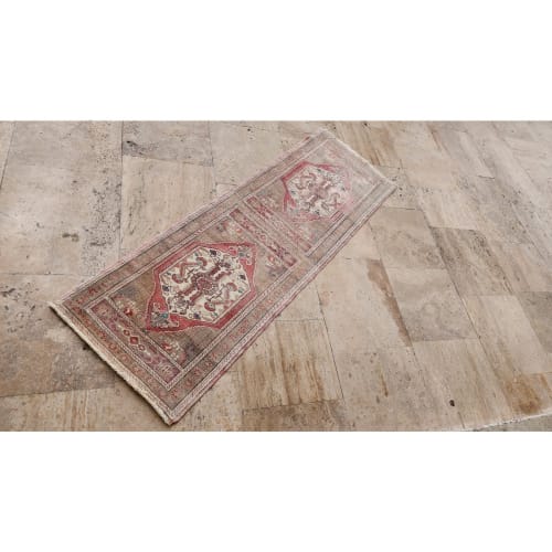 1970s Hand Knotted Small Runner Rug | Area Rug in Rugs by Vintage Pillows Store