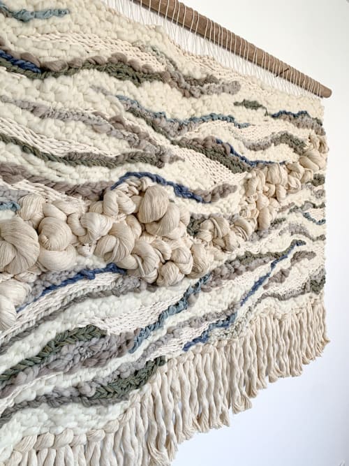 Handwoven wall hanging fiber art yarn art large macrame by Rebecca Whitaker  Art