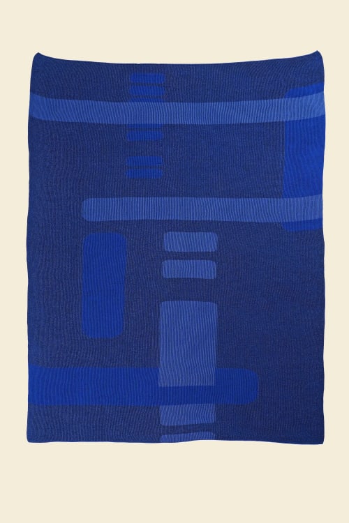 Geometric Blanket in Blue | Linens & Bedding by BOI
