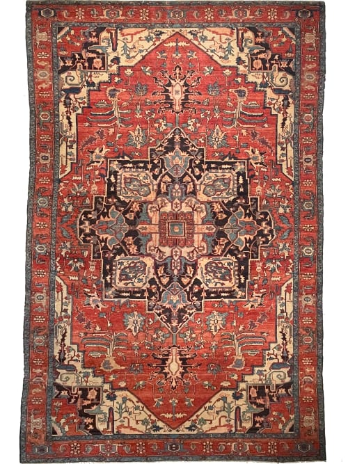 ENORMOUS Palace Size Vintage Serapi Design | Decorative Rust | Area Rug in Rugs by The Loom House