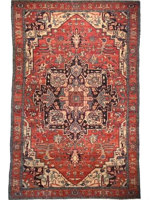 ENORMOUS Palace Size Vintage Serapi Design | Decorative Rust | Area Rug in Rugs by The Loom House