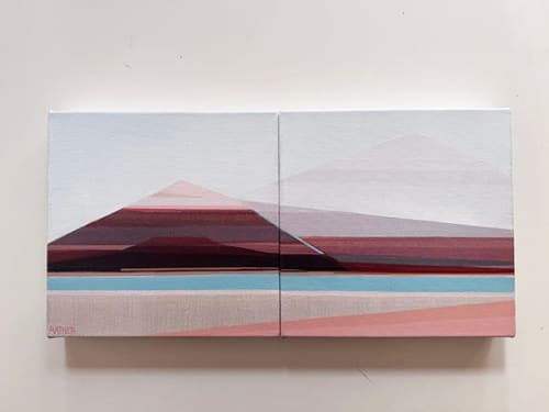 Sand Dune – 10x20 Original Geometric Diptych Painting | Shilo Ratner | Paintings by Shilo Ratner