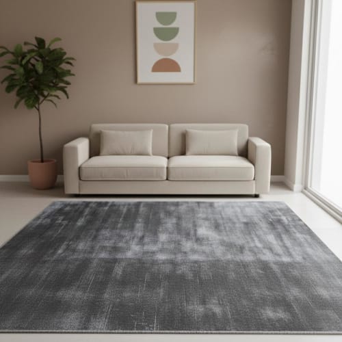 Graphite Hand Woven Luxury Viscose Rug | Area Rug in Rugs by Swiflo