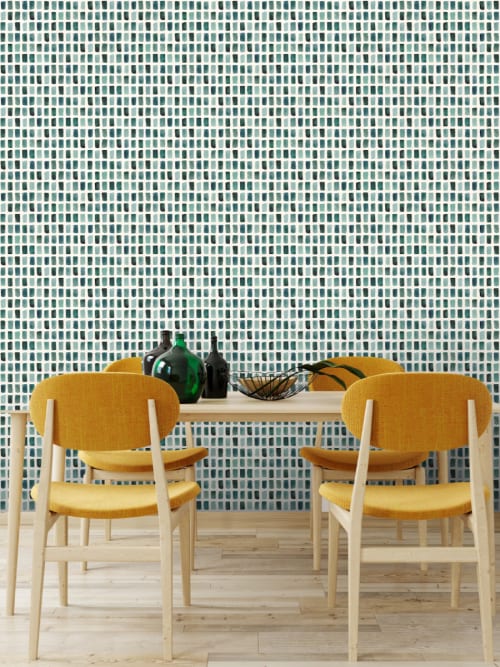 Color Grid Studio Green Wallpaper | Wall Treatments by Color Kind Studio