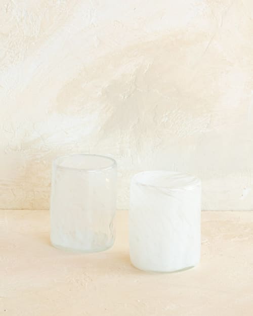 Xaquixe Medium Tumbler - Alabaster (set of 2) | Glass in Drinkware by MINNA
