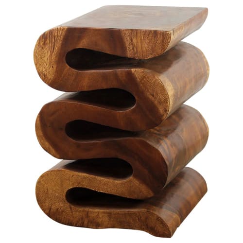 Haussmann® Wood Wave Verve Accent Snake Table 14x14x20 in | Tables by Haussmann®