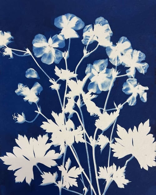 Geranium Rozanne One | Paintings by Kathy Ferguson Art