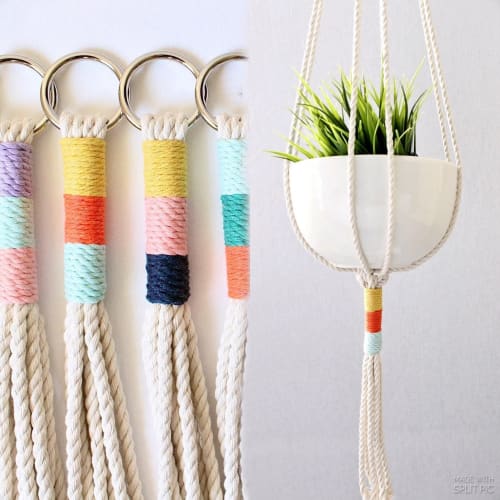 Minimalist Macrame Plant Hanger – 32” Handmade Indoor Planter | Plants & Landscape by Freefille