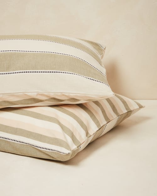 Stripes Pillowcases - Sage | Pillows by MINNA