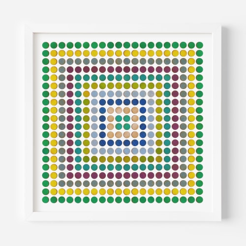 Painted Dot Collage Concentric Squares Print | Prints in Paintings by Amelia Coward