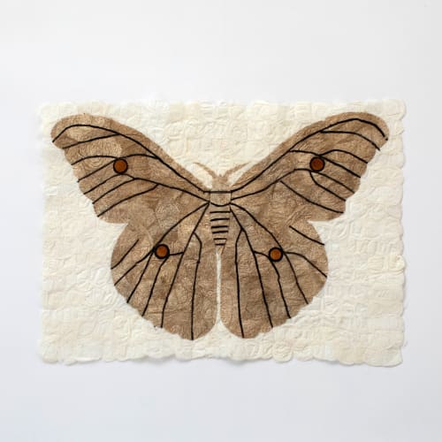 Wild Silk Moth - Natural | Tapestry in Wall Hangings by Tanana Madagascar