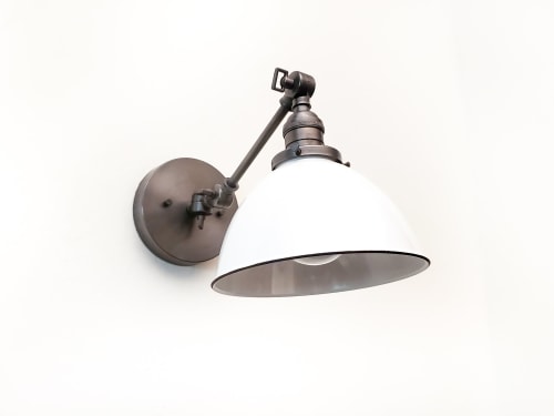 Swing Arm Bedside Reading Wall Light - Gunmetal Patina | Sconces by Retro Steam Works