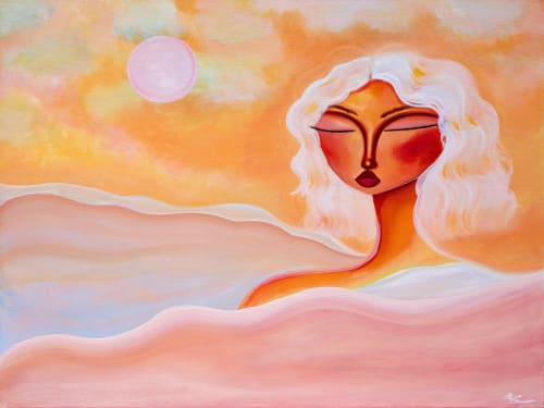Morning Waves - 30"x40" | Oil And Acrylic Painting in Paintings by Amy Straley
